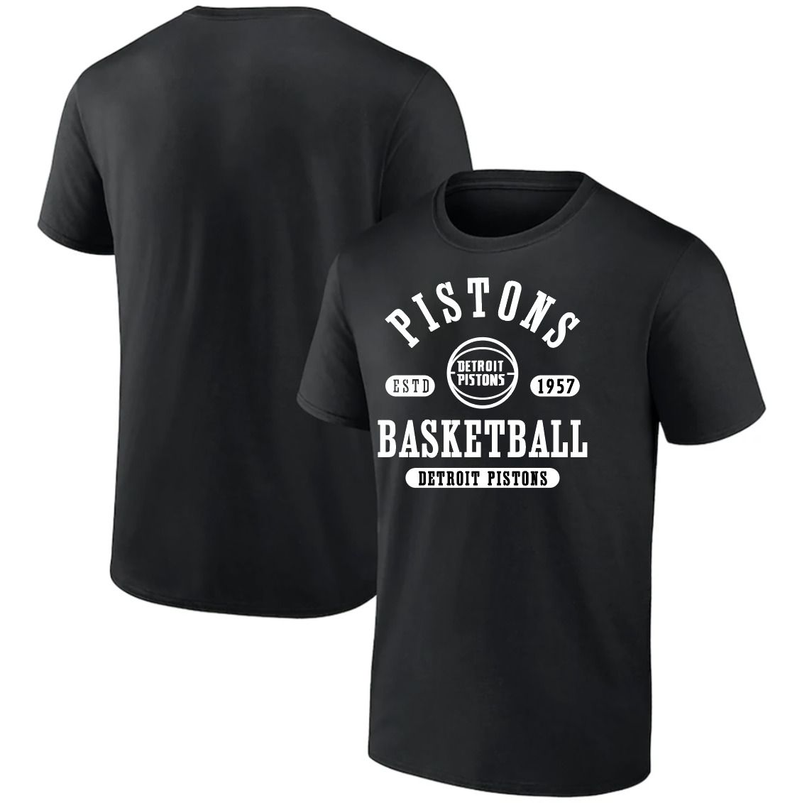 Men 2025 NBA Detroit Pistons Black T shirts style 041->nba t-shirts->Sports Accessory